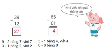 Giải Toán lớp 1 Bài 63: Phép trừ dạng 39 – 15 SGK Cánh diều